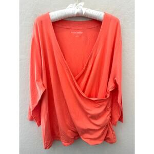 SOFT SURROUNDINGS | Coral Drape Front Top Pima Cotton Modal Blend | Size 3X